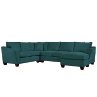 Foresthill 4-pc. Sectional w/ Right Arm Facing Chaise in Elliot Teal by H.M. Richards