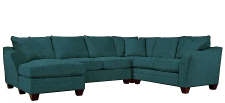 Foresthill 4-pc. Left Hand Chaise Sectional Sofa in Elliot Teal by H.M. Richards