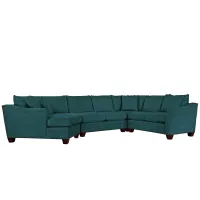 Foresthill 4-pc. Left Hand Cuddler with Loveseat Sectional Sofa in Elliot Teal by H.M. Richards