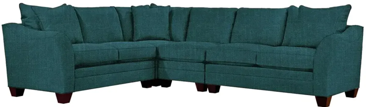 Foresthill 4-pc. Loveseat Sectional Sofa in Elliot Teal by H.M. Richards