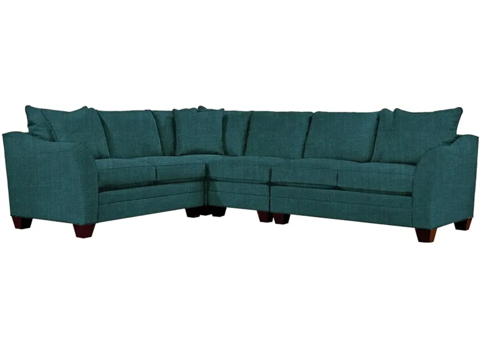 Foresthill 4-pc. Loveseat Sectional Sofa in Elliot Teal by H.M. Richards