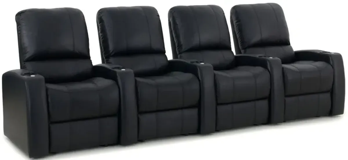 Harkins 4-pc. Leather Power-Reclining Sectional Sofa in Black by Bellanest