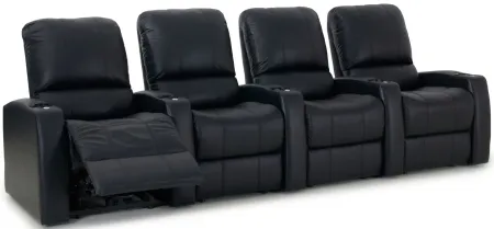 Harkins 4-pc. Leather Power-Reclining Sectional Sofa in Black by Bellanest