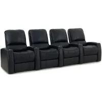 Harkins 4-pc. Leather Power-Reclining Sectional Sofa in Black by Bellanest
