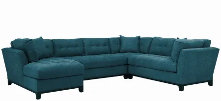 Cityscape 4-pc. Sectional in Suede So Soft Lagoon by H.M. Richards