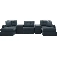 ModularOne 5-pc Sectional w/Two Power Consoles in Navy by H.M. Richards