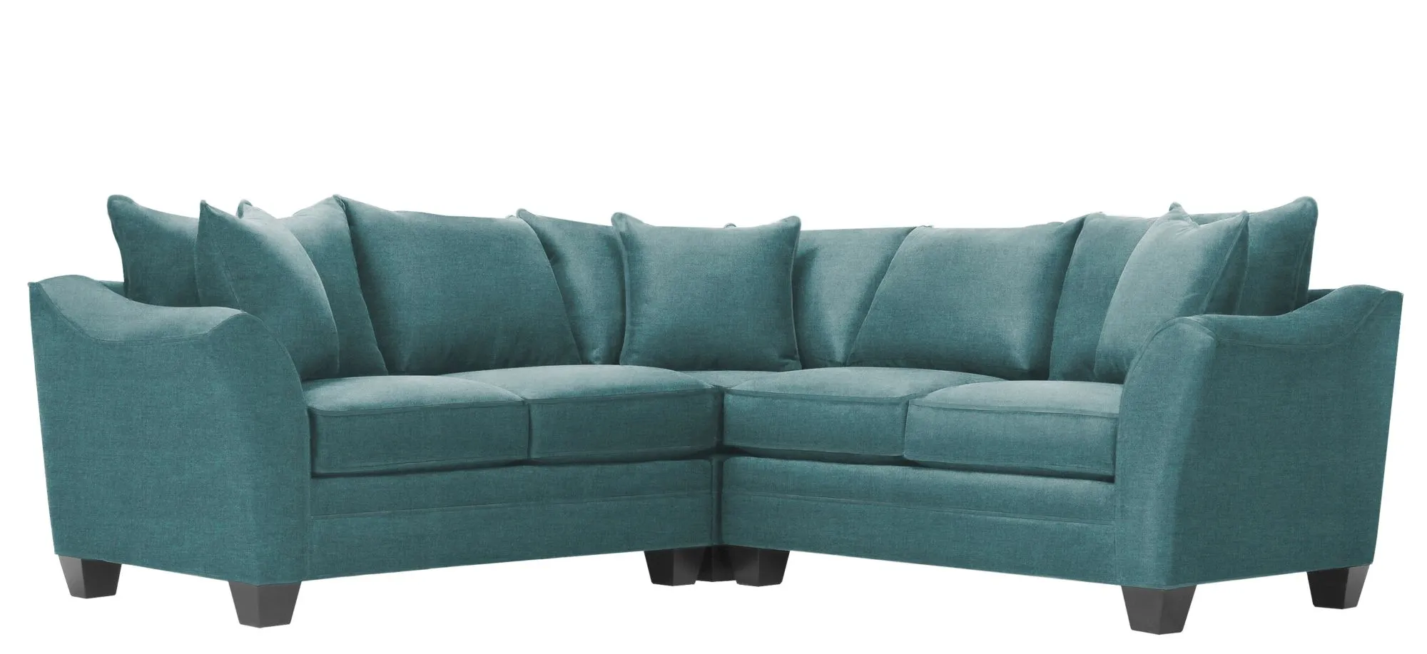 Foresthill 3-pc. Symmetrical Loveseat Sectional Sofa in Santa Rosa Turquoise by H.M. Richards