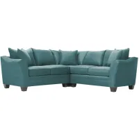 Foresthill 3-pc. Symmetrical Loveseat Sectional Sofa in Santa Rosa Turquoise by H.M. Richards