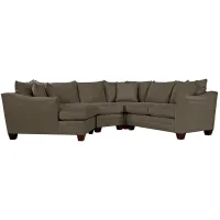 Foresthill 4-pc. Left Hand Cuddler Sectional Sofa in Suede So Soft Graystone by H.M. Richards