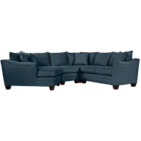 Foresthill 4-pc. Left Hand Cuddler Sectional Sofa in Suede So Soft Midnight by H.M. Richards