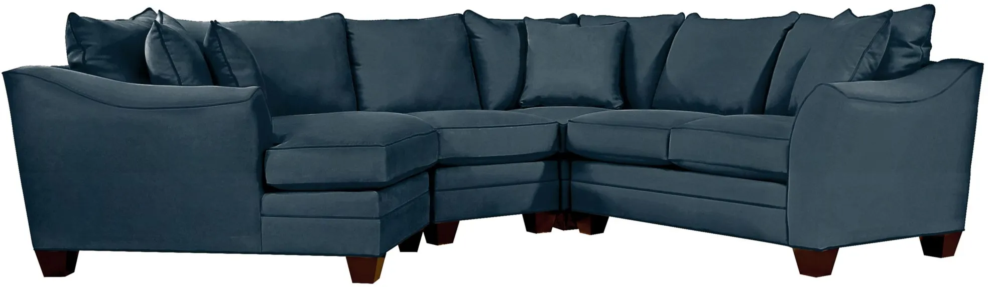Foresthill 4-pc. Left Hand Cuddler Sectional Sofa in Suede So Soft Midnight by H.M. Richards