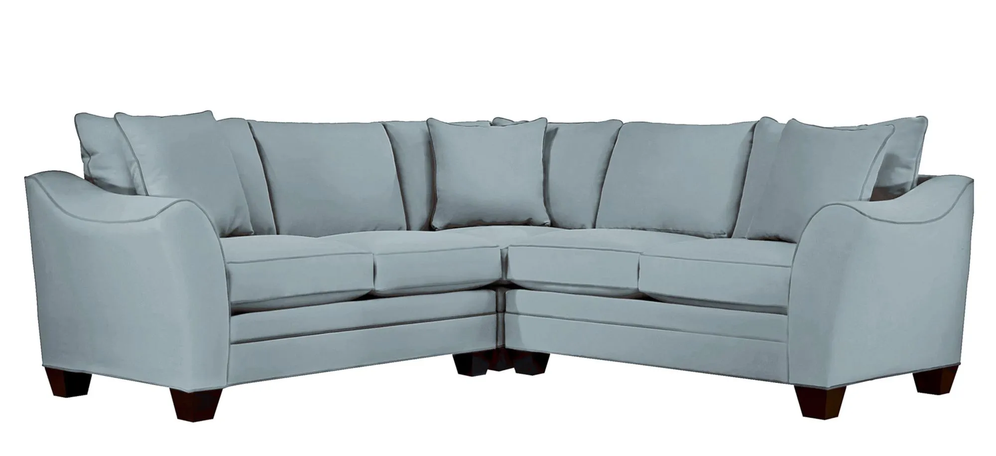 Foresthill 3-pc. Symmetrical Loveseat Sectional Sofa in Suede So Soft Hydra by H.M. Richards