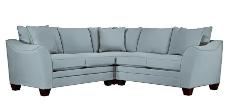 Foresthill 3-pc. Symmetrical Loveseat Sectional Sofa in Suede So Soft Hydra by H.M. Richards