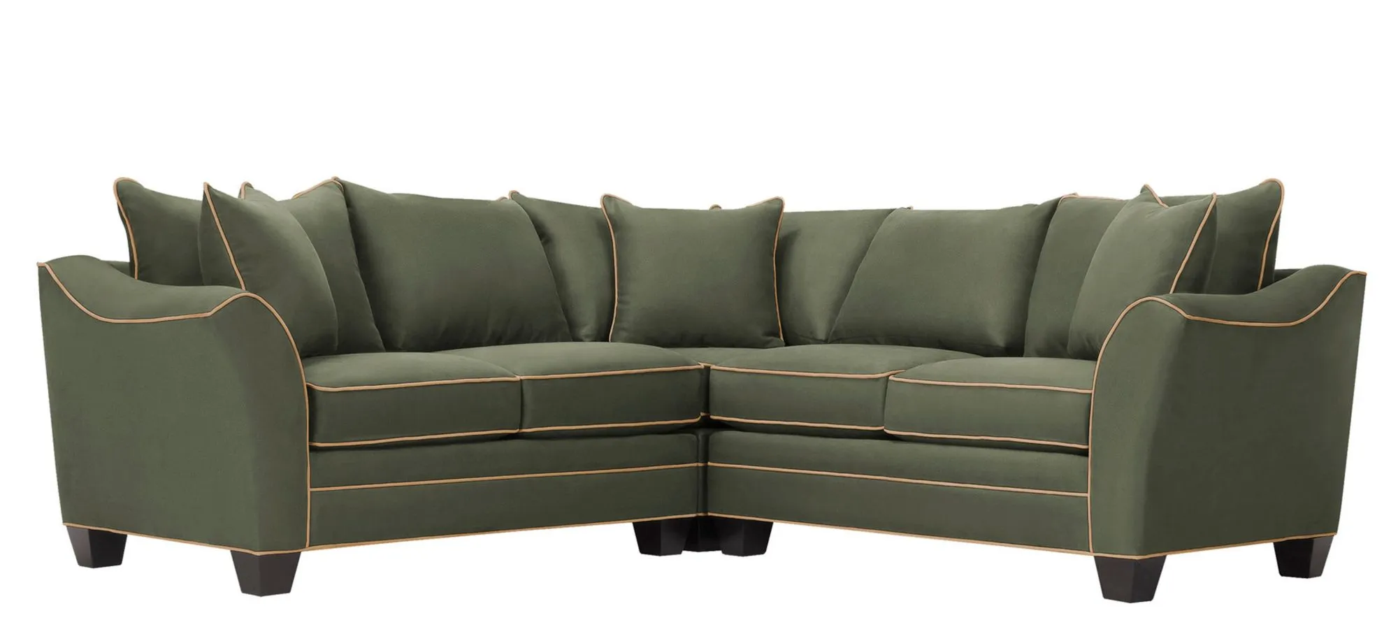 Foresthill 3-pc. Symmetrical Loveseat Sectional Sofa in Suede So Soft Pine/Khaki by H.M. Richards