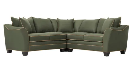 Foresthill 3-pc. Symmetrical Loveseat Sectional Sofa in Suede So Soft Pine/Khaki by H.M. Richards