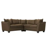 Foresthill 3-pc. Symmetrical Loveseat Sectional Sofa in Suede So Soft Mineral/Slate by H.M. Richards