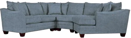 Foresthill 4-pc. Right Hand Cuddler Sectional Sofa in Elliot French Blue by H.M. Richards
