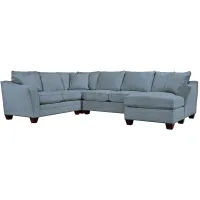 Foresthill 4-pc. Sectional w/ Right Arm Facing Chaise in Elliot French Blue by H.M. Richards