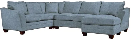 Foresthill 4-pc. Sectional w/ Right Arm Facing Chaise in Elliot French Blue by H.M. Richards