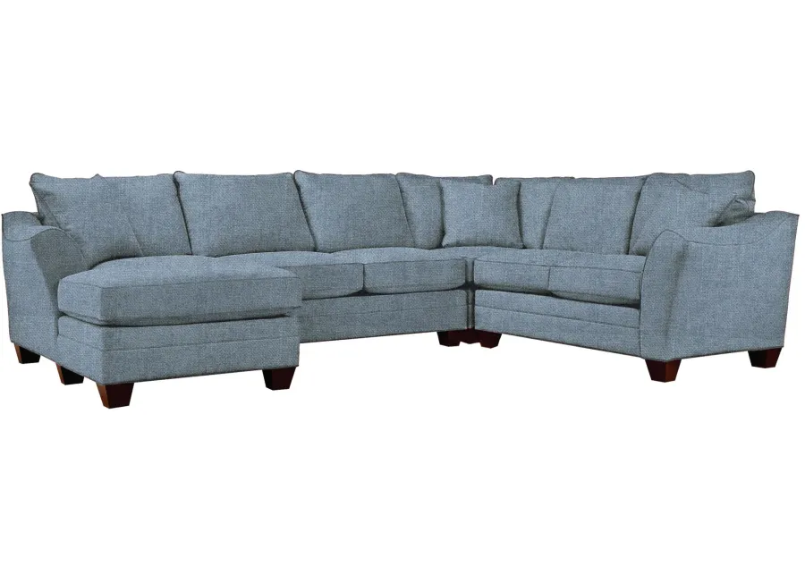 Foresthill 4-pc. Left Hand Chaise Sectional Sofa in Elliot French Blue by H.M. Richards