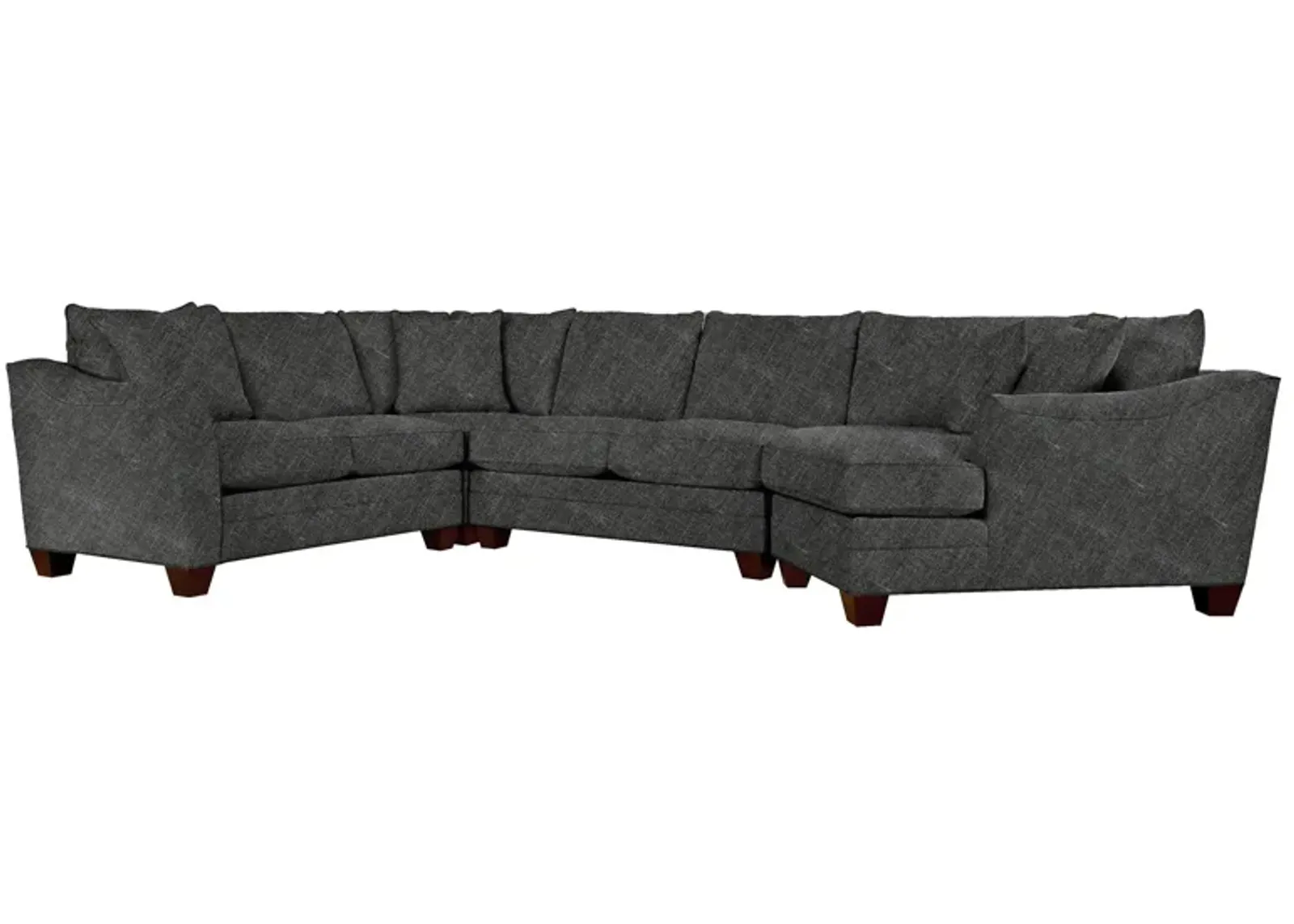 Foresthill 4-pc. Right Hand Cuddler Sectional Sofa in Elliot Graphite by H.M. Richards