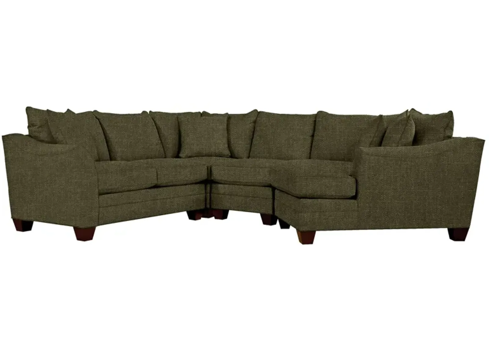 Foresthill 4-pc. Right Hand Cuddler Sectional Sofa in Elliot Avocado by H.M. Richards