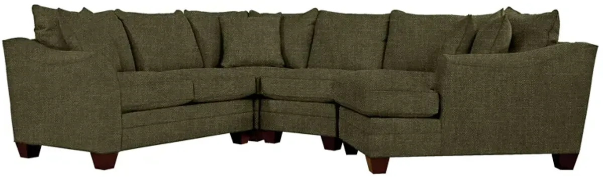 Foresthill 4-pc. Right Hand Cuddler Sectional Sofa in Elliot Avocado by H.M. Richards