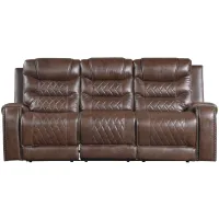 Greenway Double Reclining Sofa w/ USB in Brown by Homelegance