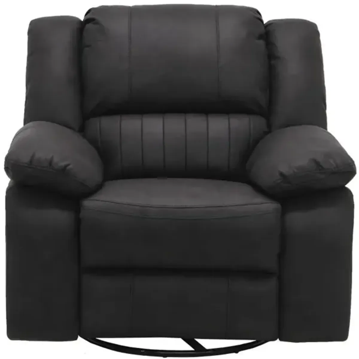 Navaro Swivel Gliding Recliner in black licorice by Emerald Home Furnishings