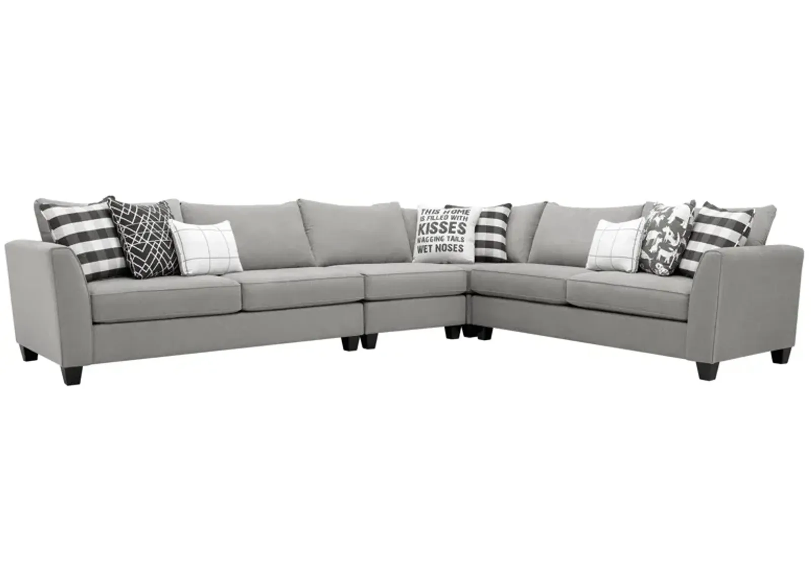 Daine 4-pc. Sectional Sofa in Popstitch Pebble by Fusion Furniture