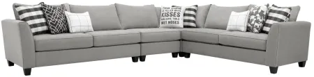 Daine 4-pc. Sectional Sofa in Popstitch Pebble by Fusion Furniture