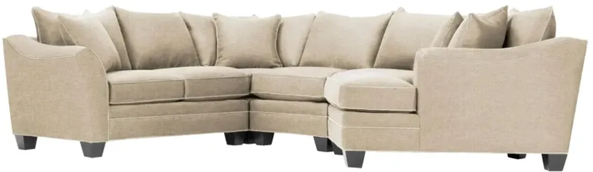 Foresthill 4-pc. Right Hand Cuddler Sectional Sofa in Santa Rosa Linen by H.M. Richards