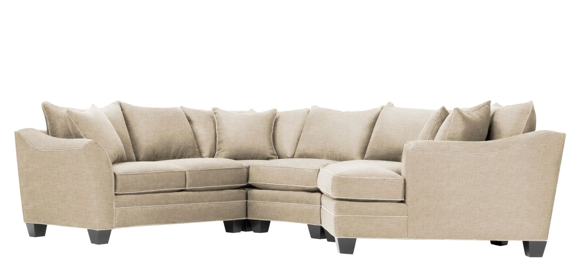 Foresthill 4-pc. Right Hand Cuddler Sectional Sofa in Santa Rosa Linen by H.M. Richards
