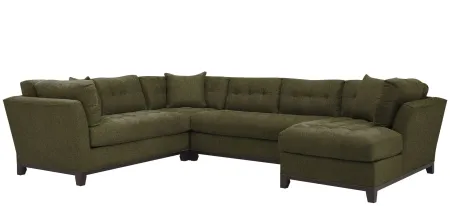 Cityscape 4-pc. Sectional in Suede So Soft Pine by H.M. Richards