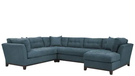 Cityscape 4-pc. Sectional in Suede So Soft Indigo by H.M. Richards