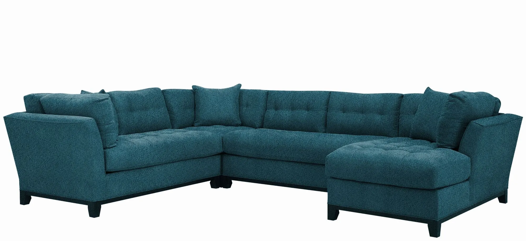Cityscape 4-pc. Sectional in Suede So Soft Lagoon by H.M. Richards