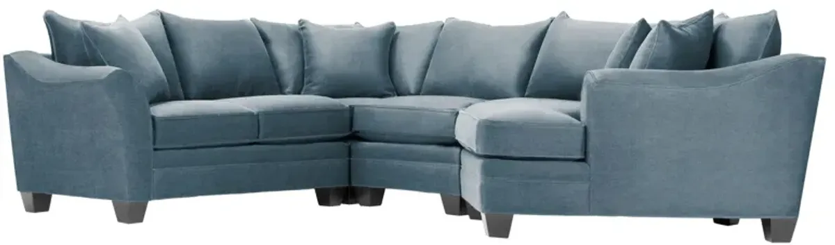 Foresthill 4-pc. Right Hand Cuddler Sectional Sofa in Santa Rosa Denim by H.M. Richards