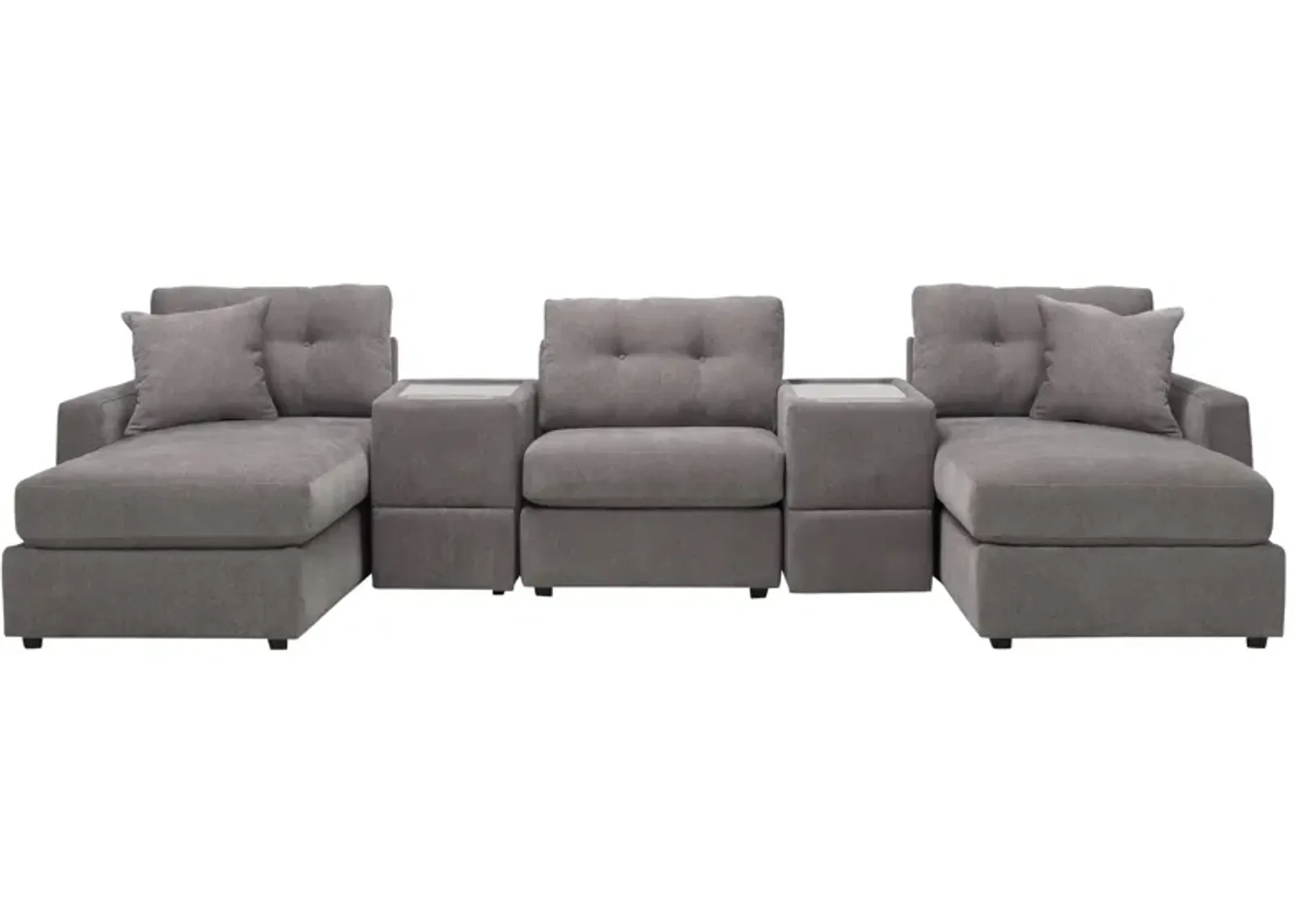 ModularOne 5-pc Sectional w/Two Power Consoles in Granite by H.M. Richards