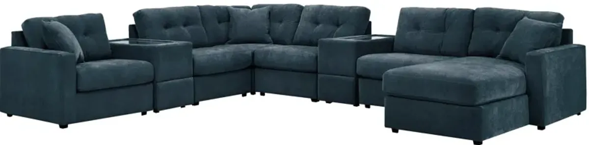 ModularOne 8-pc. Sectional w/Two Power Consoles in Navy by H.M. Richards