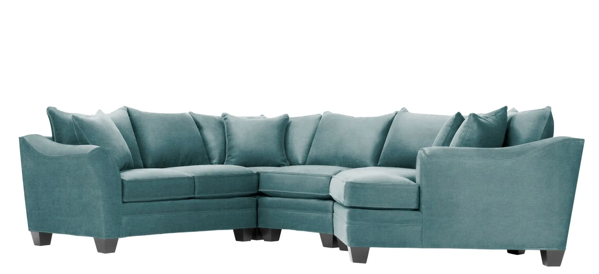 Foresthill 4-pc. Right Hand Cuddler Sectional Sofa in Santa Rosa Turquoise by H.M. Richards