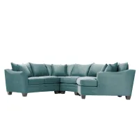 Foresthill 4-pc. Right Hand Cuddler Sectional Sofa in Santa Rosa Turquoise by H.M. Richards