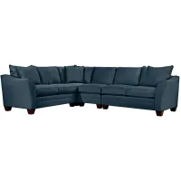 Foresthill 4-pc. Loveseat Sectional Sofa in Suede So Soft Midnight by H.M. Richards