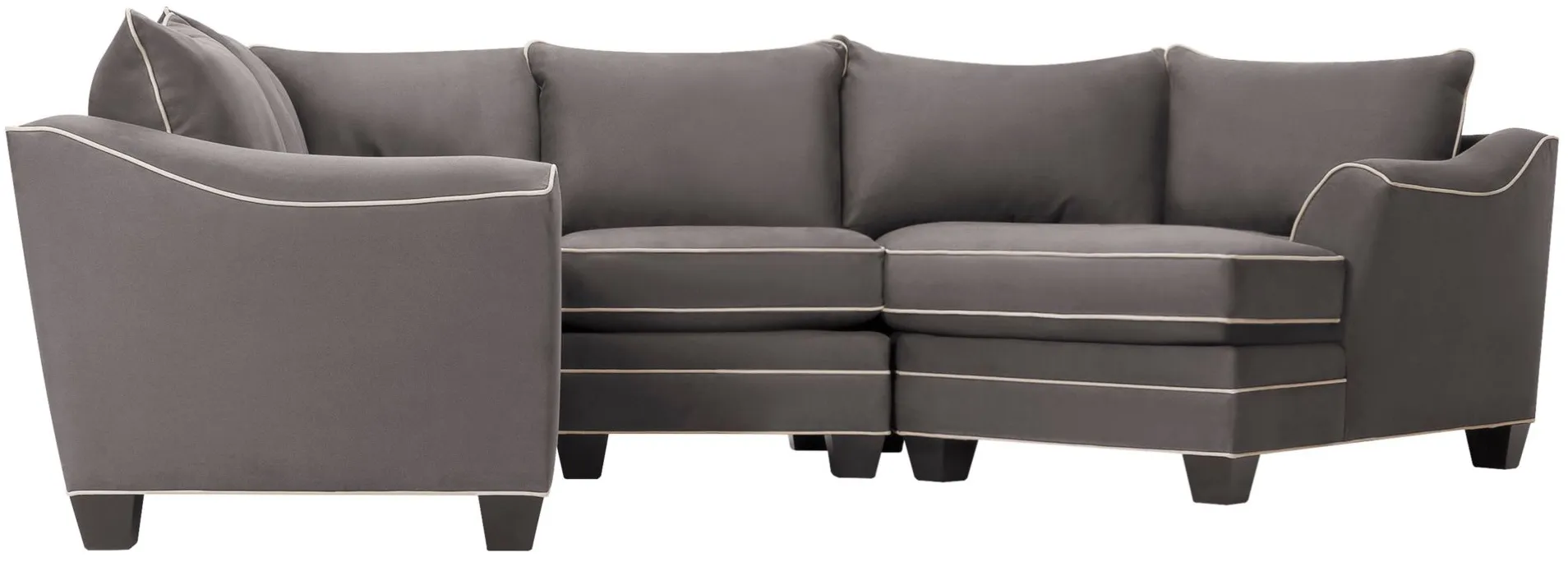 Foresthill 4-pc. Right Hand Cuddler Sectional Sofa in Suede So Soft Slate by H.M. Richards