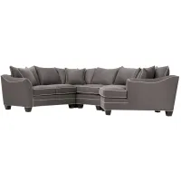 Foresthill 4-pc. Right Hand Cuddler Sectional Sofa in Suede So Soft Slate by H.M. Richards