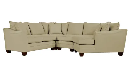 Foresthill 4-pc. Right Hand Cuddler Sectional Sofa in Suede So Soft Vanilla by H.M. Richards