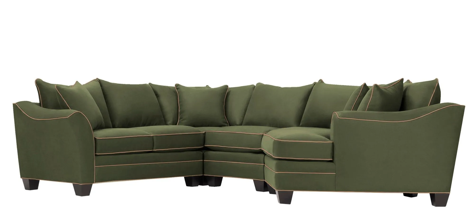 Foresthill 4-pc. Right Hand Cuddler Sectional Sofa in Suede So Soft Pine/Khaki by H.M. Richards