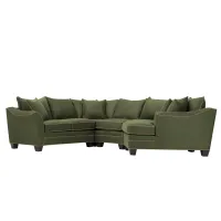 Foresthill 4-pc. Right Hand Cuddler Sectional Sofa in Suede So Soft Pine/Khaki by H.M. Richards
