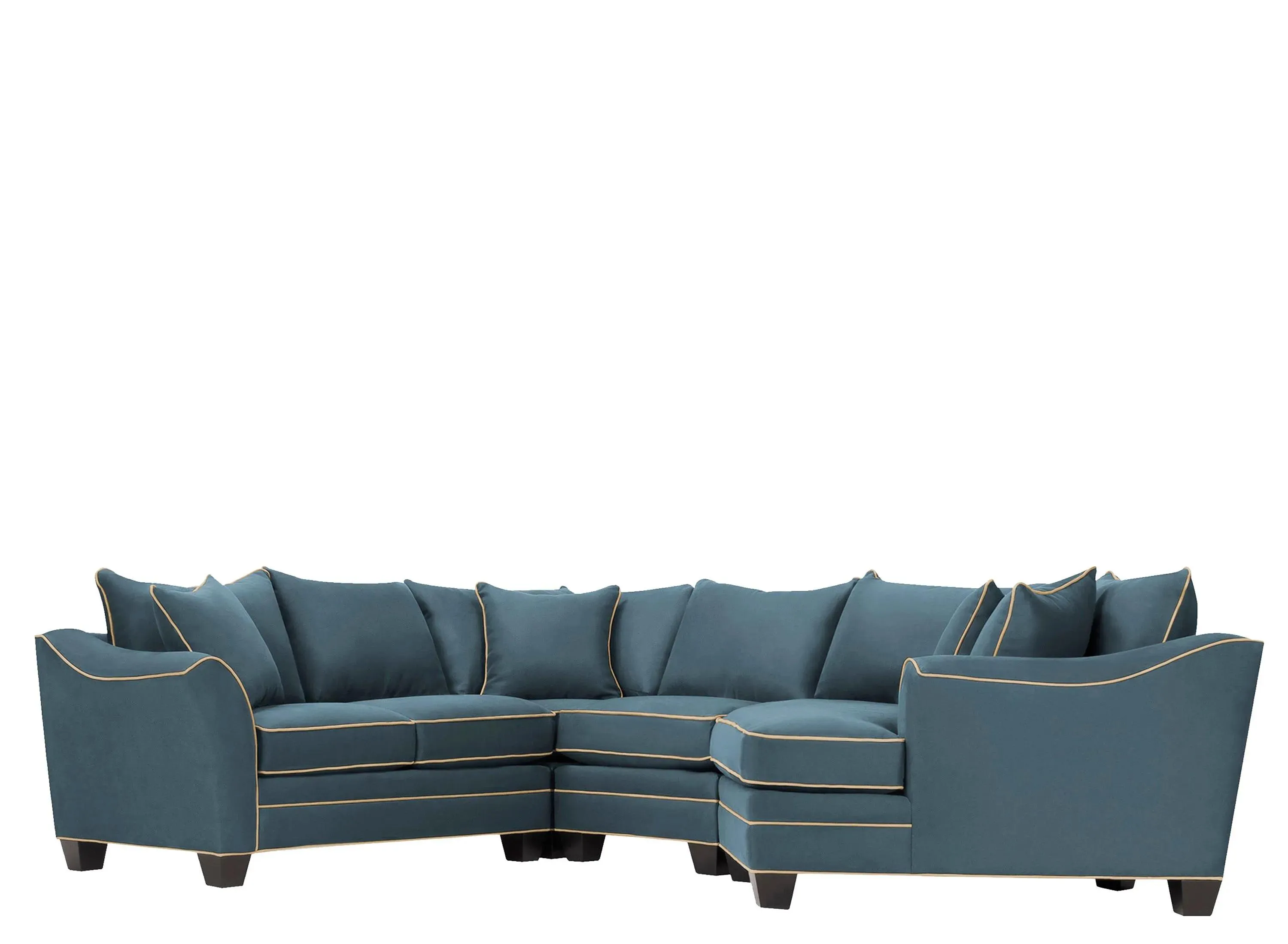 Foresthill 4-pc. Right Hand Cuddler Sectional Sofa in Suede So Soft Indigo/Mineral by H.M. Richards