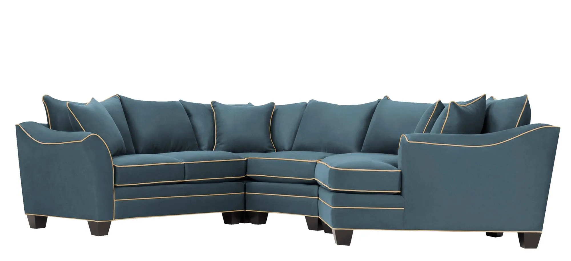 Foresthill 4-pc. Right Hand Cuddler Sectional Sofa in Suede So Soft Indigo/Mineral by H.M. Richards