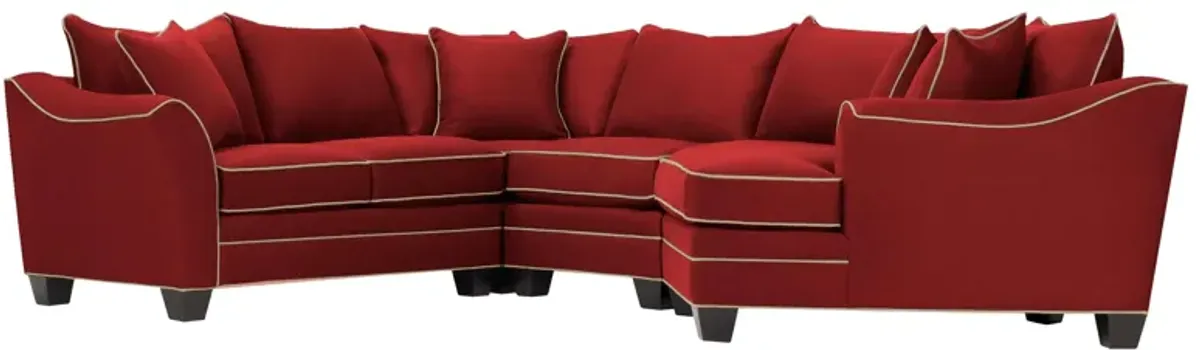 Foresthill 4-pc. Right Hand Cuddler Sectional Sofa in Suede So Soft Cardinal/Mineral by H.M. Richards